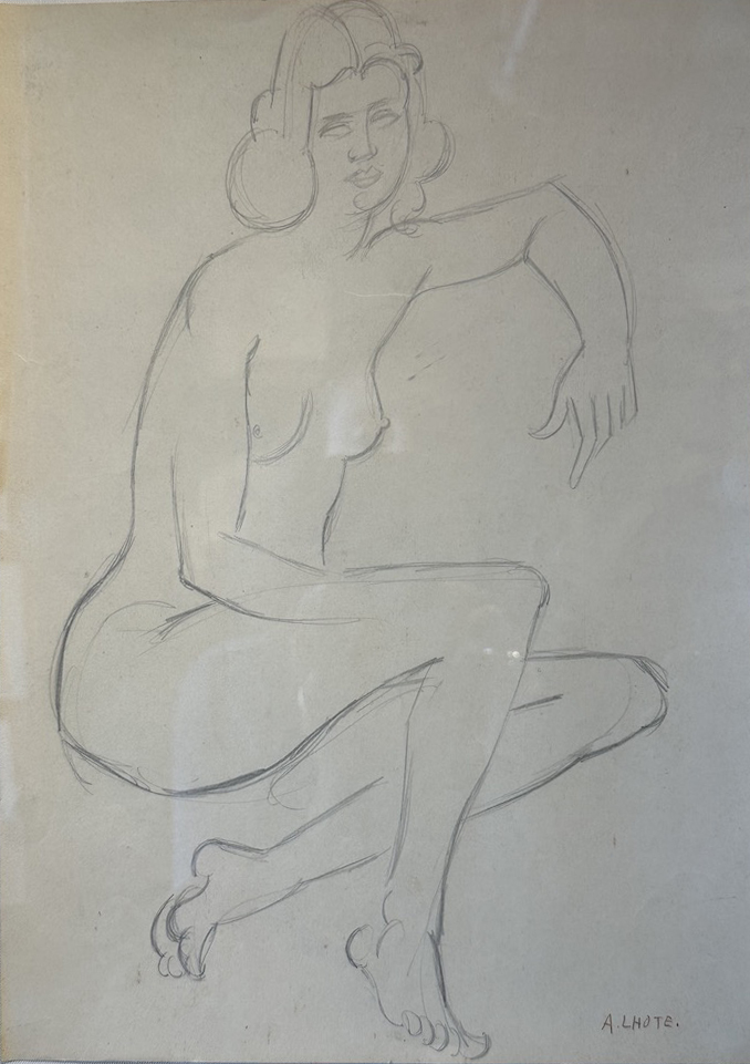 LHOTE André  » Nu accoudé »